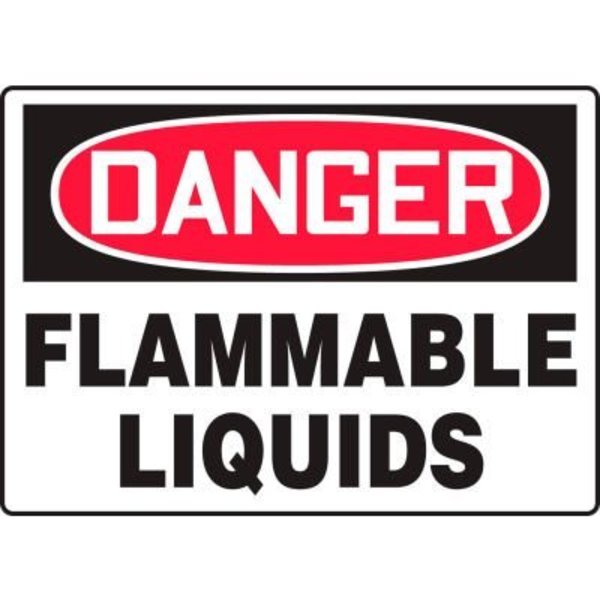 Accuform Accuform Danger Sign, Flammable Liquids, 14inW x 10inH, Plastic MCHG102VP